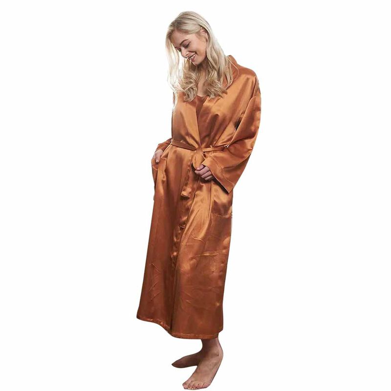 MM Linen Silk Copper Robe image number 0