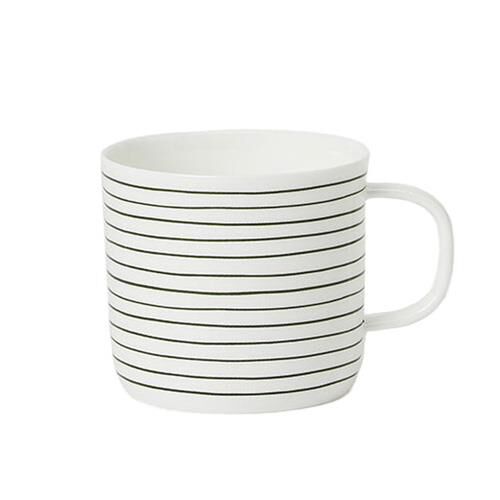 Citt&agrave; Stripe Coffee Cup Olive/White 8.5cmdiax7.5cmh