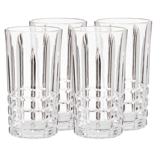 Viski Highland Crystal Highball Tumblers Set Of 4