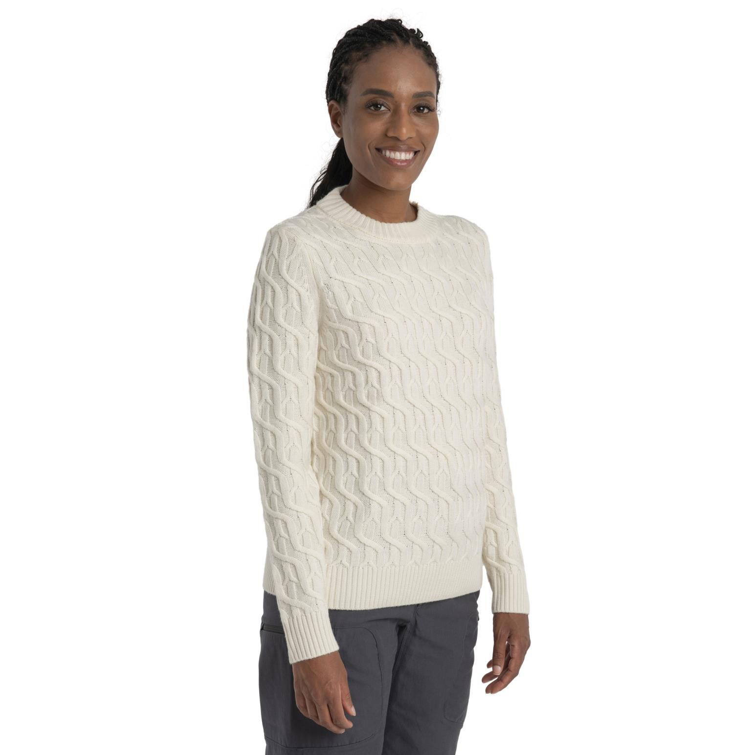 Merino cable knit sweater deals