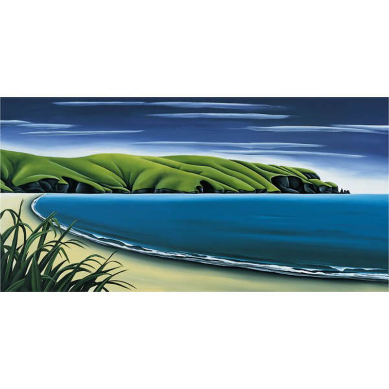 Diana Adams Coastal Breeze Le Bons Bay Matted Print 13x26cm image number 0