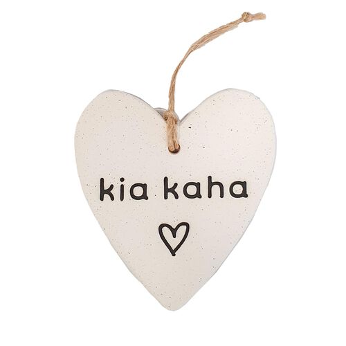 Michelle Bow Ceramics Hanging Nz Sand Heart 8cm x 9cm Kia Kaha