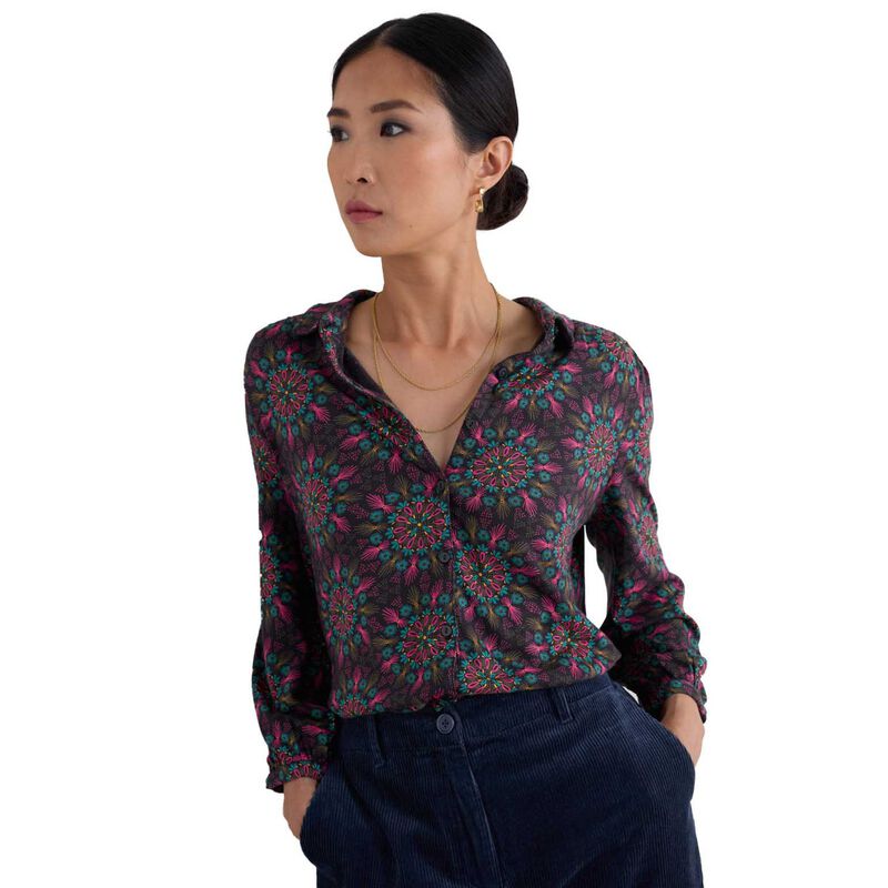 Seasalt Cornwall 3/4 Embrace Shirt Frost Flower Onyx image number 0