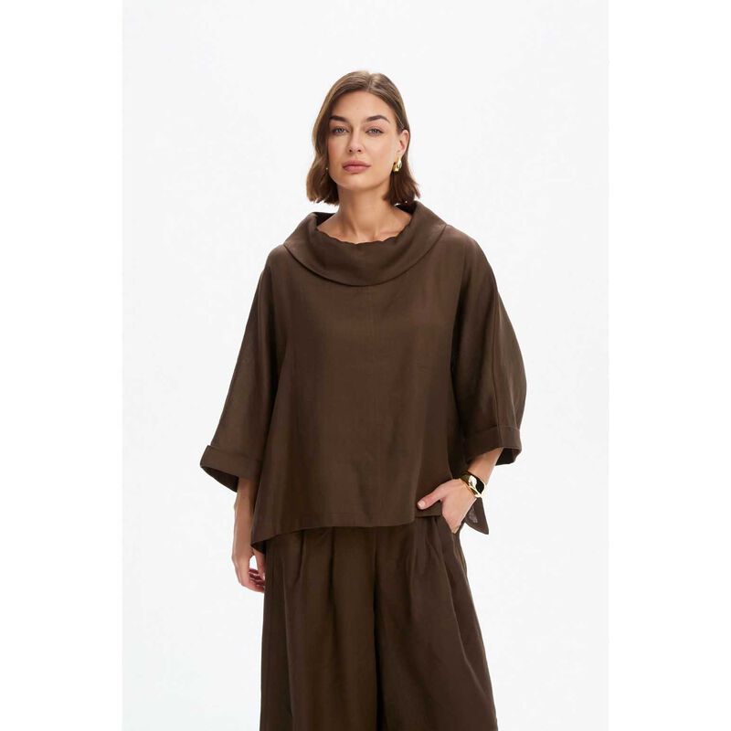 TIRELLI Funnel Neck Boxy Top image number 5