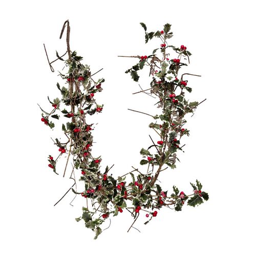 Garland With Berry & Holly Leaves 150cm