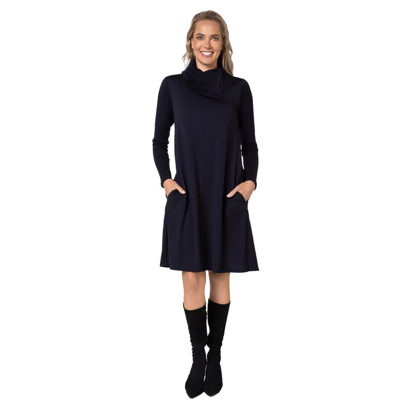 B Merino Cowl Neck Dress image number 8