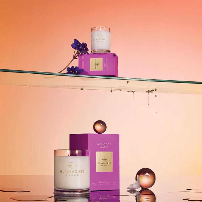 Glasshouse Fragrances Music City Magic Soy Candle 380g image number 1