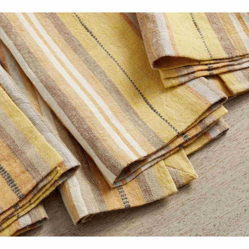 Pottery Barn Lonnie Striped Linen Napkins Set Of 4 image number 1