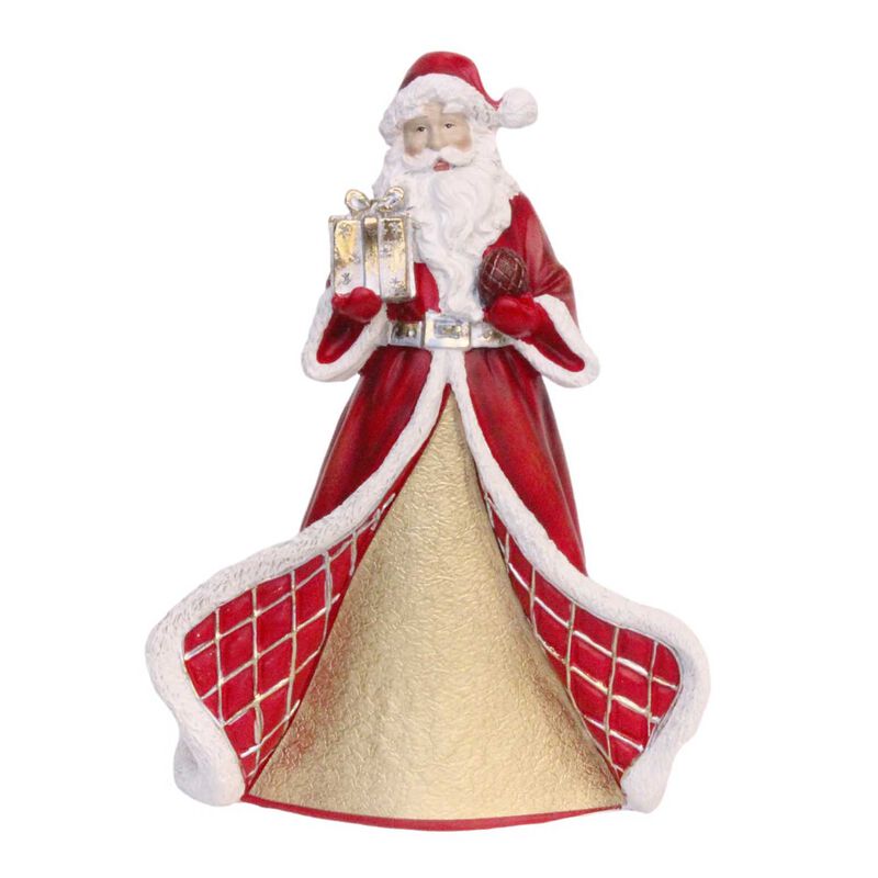 Santa Holding Gift Red Gold 9.25 Inch image number 0