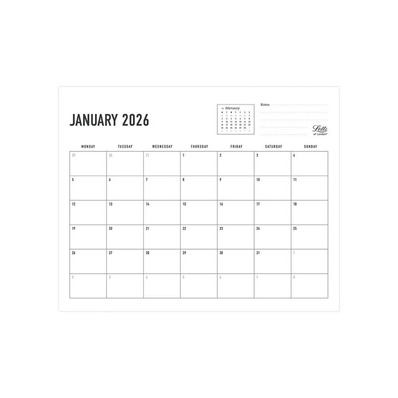 Letts of London Wall Calendar Conscious 300x270mm Ocean 2026 image number 1