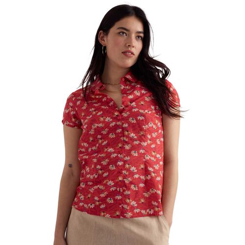 Seasalt Cornwall Rushmaker Shirt Echinacea Stems Tomato