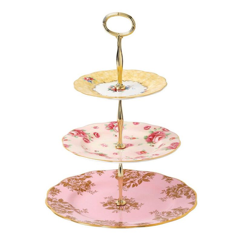 Royal Albert 100 Years 3 Tier Cake Stand: 1960, 1980, 1990 image number 0