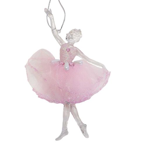 Ballerina With Pink Tulle Dress One Arm Raised