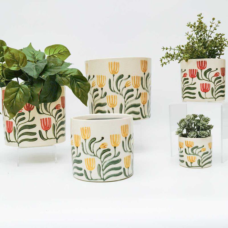 Urban Products Pilbra Planter Green & Yellow Medium 13cm image number 1