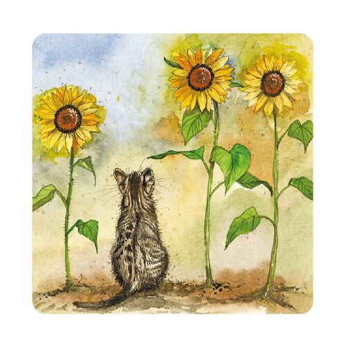 Alex Clark Cat And Sunflowers