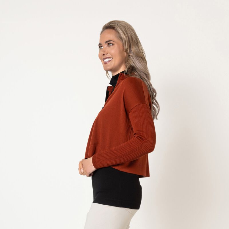 B Merino Zip Cardi image number 13