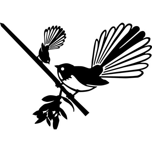 Metalbird NZ Piwakawaka/Fantail & Chick