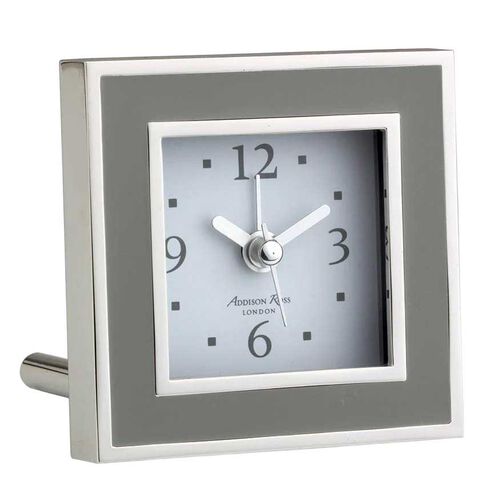Addison Ross Taupe Enamel Alarm Clock