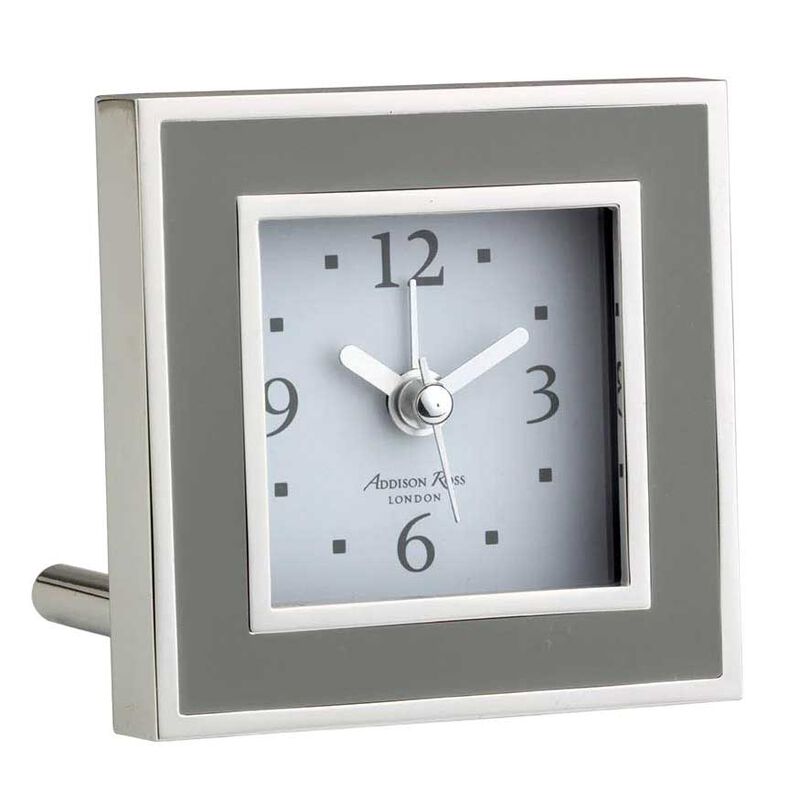 Addison Ross Taupe Enamel Alarm Clock image number 0