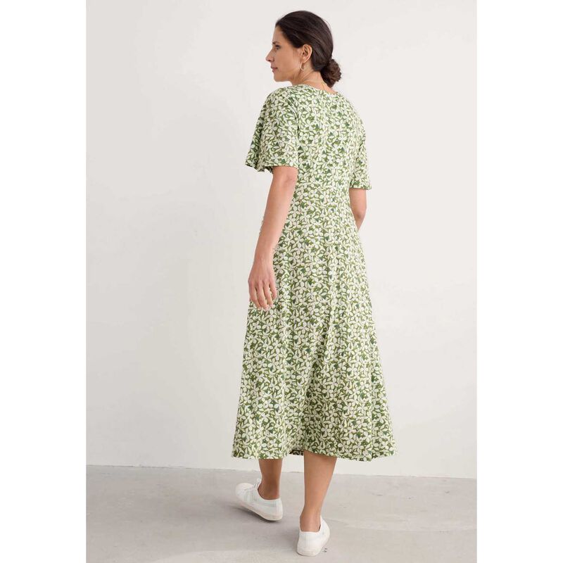 Seasalt Cornwall Chateaux Dress (Half Sleeve) Headland Collage Dark Citron image number 1
