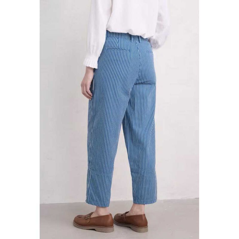 Seasalt Cornwall Painted Forms Trouser Ticking Stripe Ink image number 1