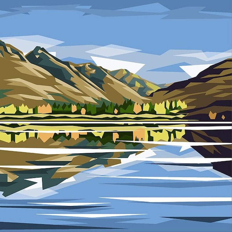 Ira Mitchell Lake Hayes Queenstown Matted Print image number 0