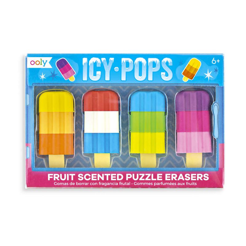 Ooly Icy Pops Scented Erasers Pack Of 4 image number 0