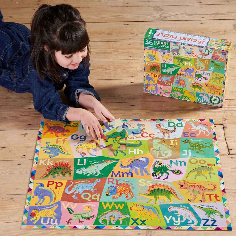 Eeboo  36Pc Giant Puzzle Alphabet Of Dinosaurs image number 1