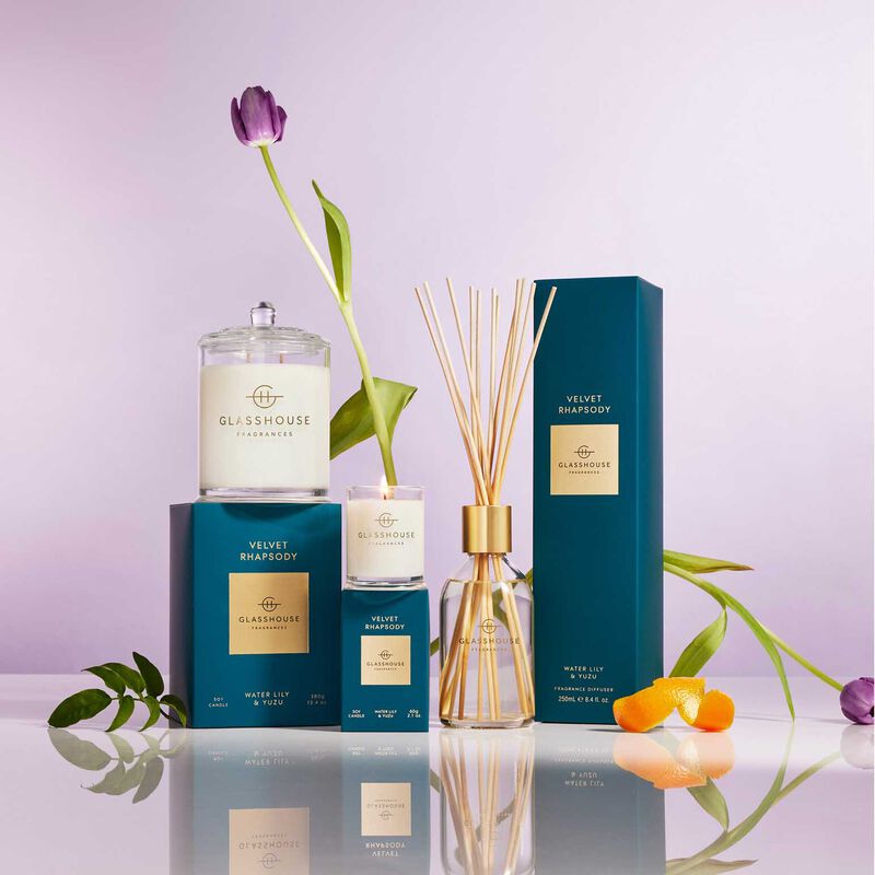 Glasshouse Fragrances Velvet Rhapsody Soy Candle 60g image number 1