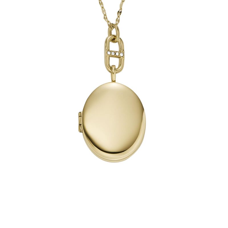 Fossil Heritage Locket Collection Gold-Tone Stainless Steel Chain Necklace image number 0