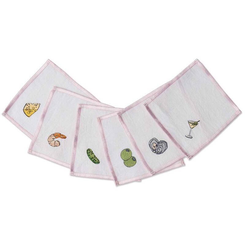 Kip&Co Aperitivo Embroidered 6P Cocktail Napkin Set image number 0