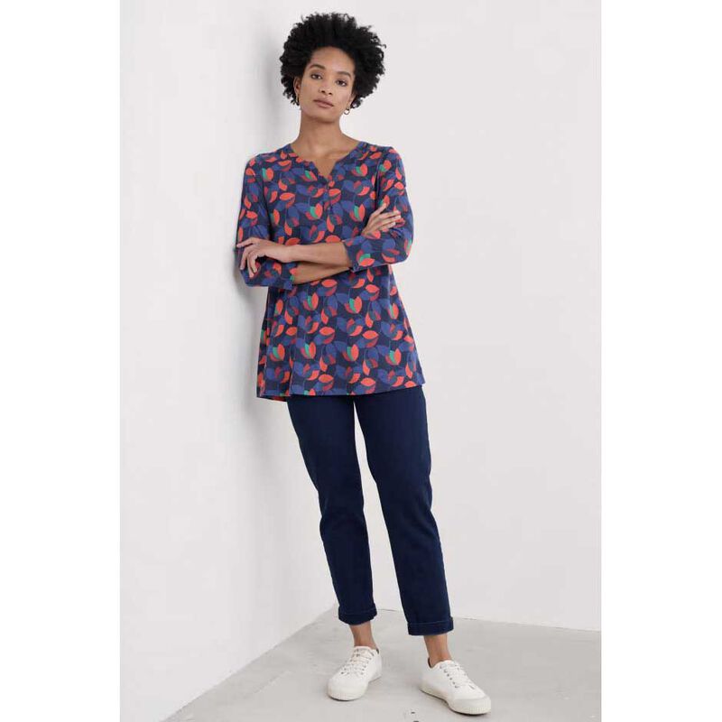 Seasalt Cornwall Risso Top Layered Tulips Tomato image number 3