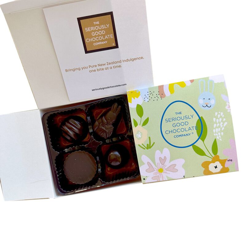 Seriously Good Chocolate Easter Box of 4 - Floral Print image number 1
