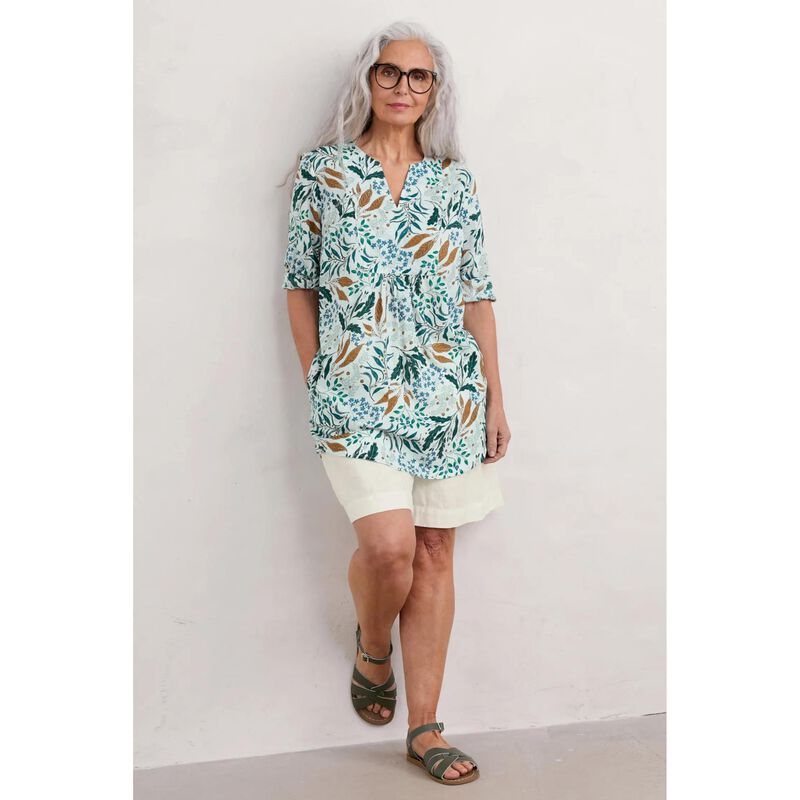 Seasalt Cornwall Op Art Tunic Riverbed Floral Chalk image number 3