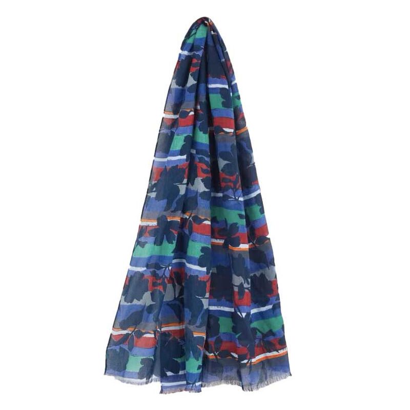 Seasalt Cornwall May Garland Scarf Camellia Stripe Ink image number 0