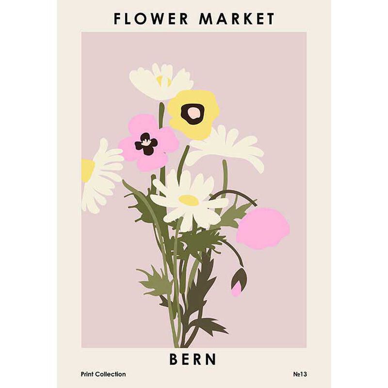 Flower Market Bern A2 Framed Print image number 1