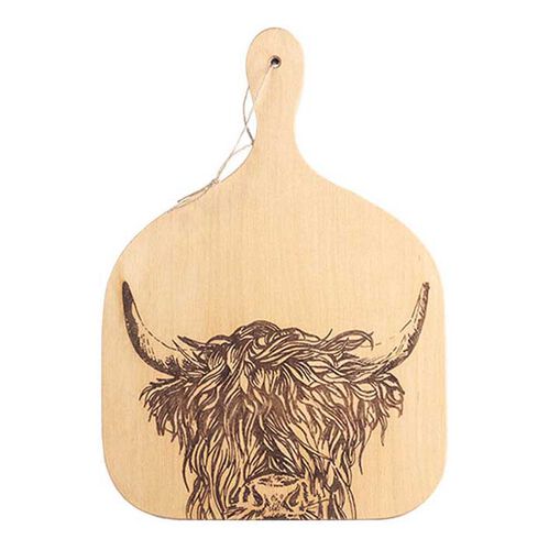 Selbrae House Beech Hanging Paddle Medium Highland Cow