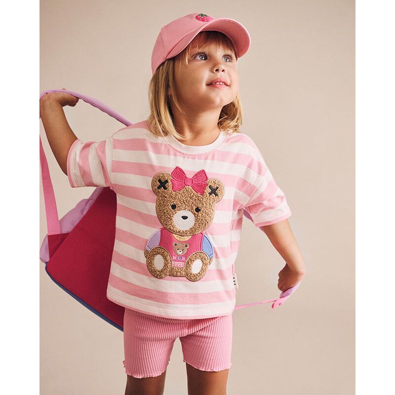 Huxbaby Pink Rib Bike Shortie image number 1