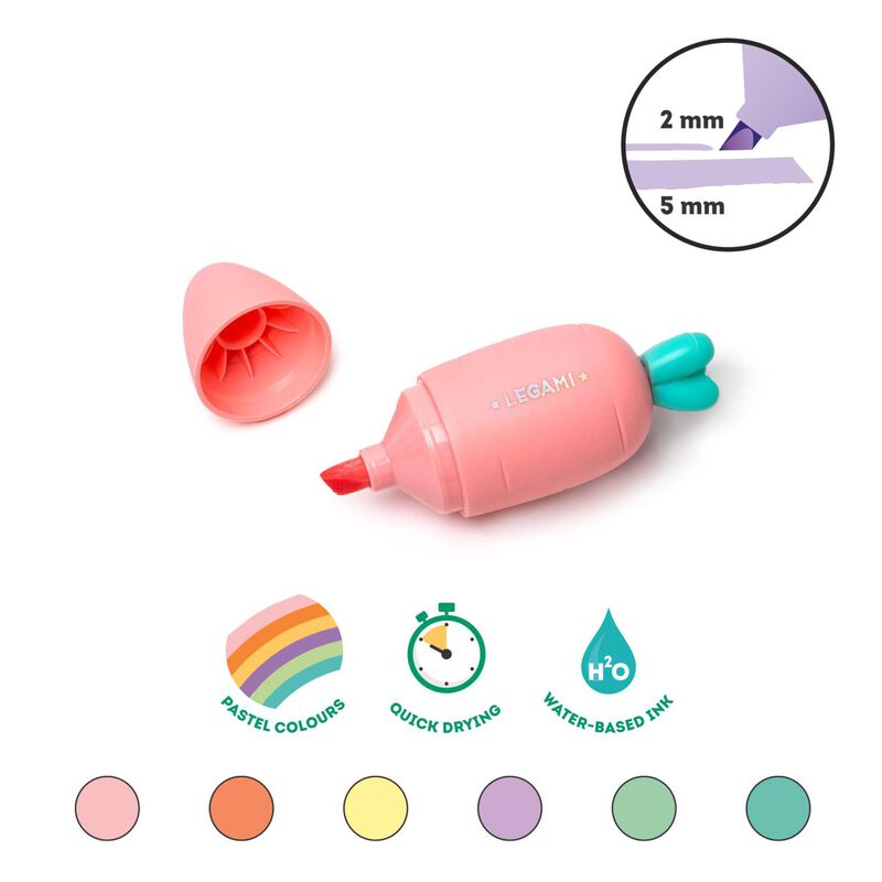 Legami Mini Highlighters Set of 6 - Carrate Team image number 2