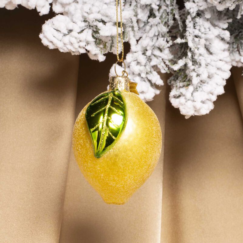 Vondels Ornament Glass Lemon with Leaf 8cm image number 1
