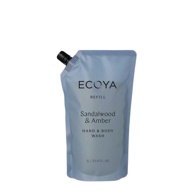 ECOYA Hand & Body Wash Refill Sandalwood & Amber 1L image number 0