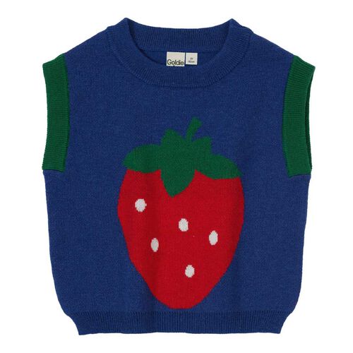 Goldie + Ace Jumbo Strawberry Knit Vest 3-5Y