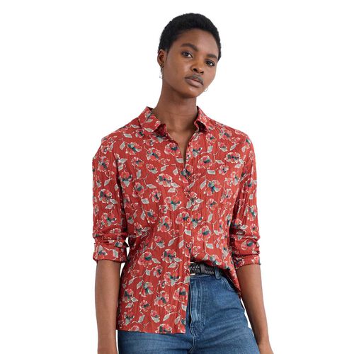 Seasalt Cornwall Larissa Shirt Artist Camellia Red Sail
