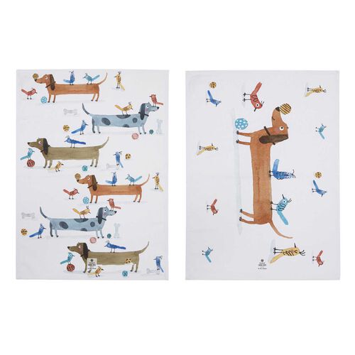 Ashdene Canine Capers Dachshund 2Pk Kitchen Towel
