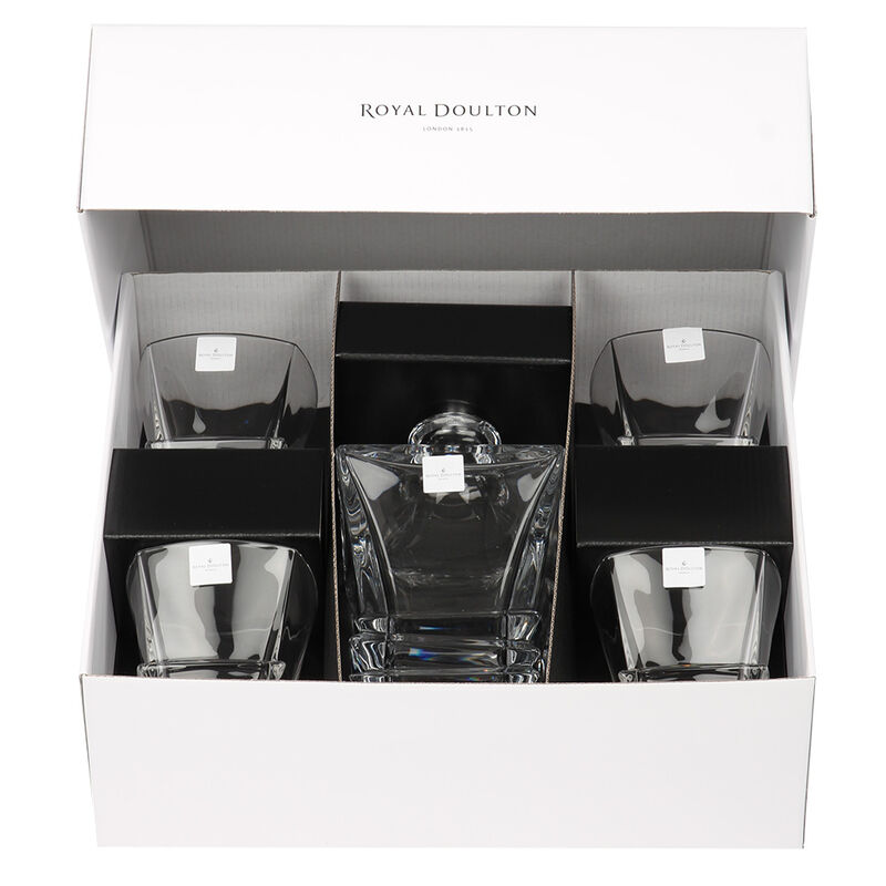Royal Doulton Prism Decanter & 4 Tumblers image number 1
