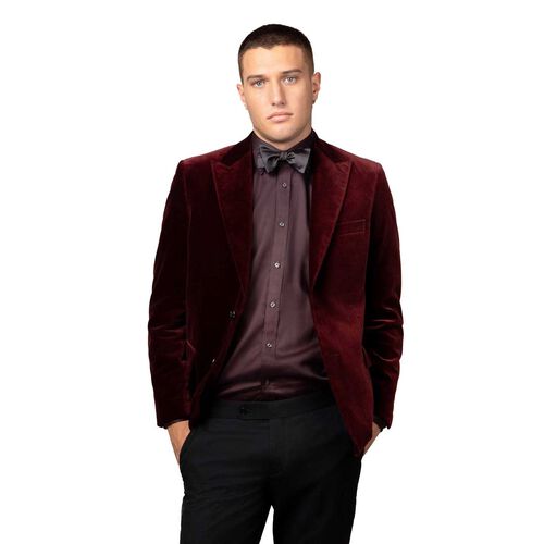 Rembrandt Lyon Burgundy Velvet Blazer