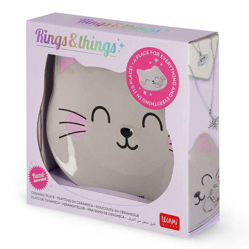 Legami Rings & Things Ceramic Plate - Kitty image number 0
