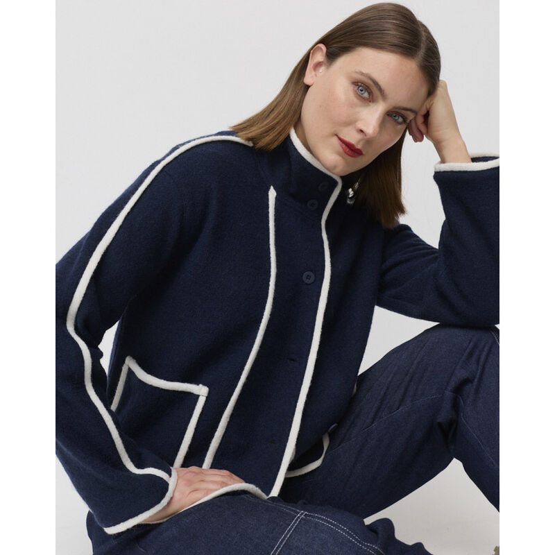 Marco Polo Contrast Boiled Wool Jacket image number 1