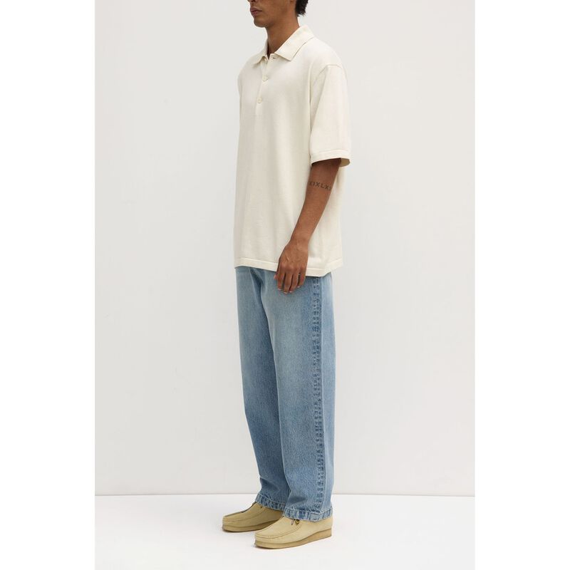 Assembly Label Hugo Short Sleeve Knit Polo Cream image number 3