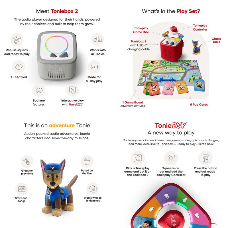 tonies Toniebox 2 - Moon Grey Play Set - PAW Patrol Chase image number 2